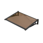 1.2-2.7m Flat Angle Outdoor Door Window Awning Canopy - Transparent Brown Sun & Rain Protection | XS | Brown