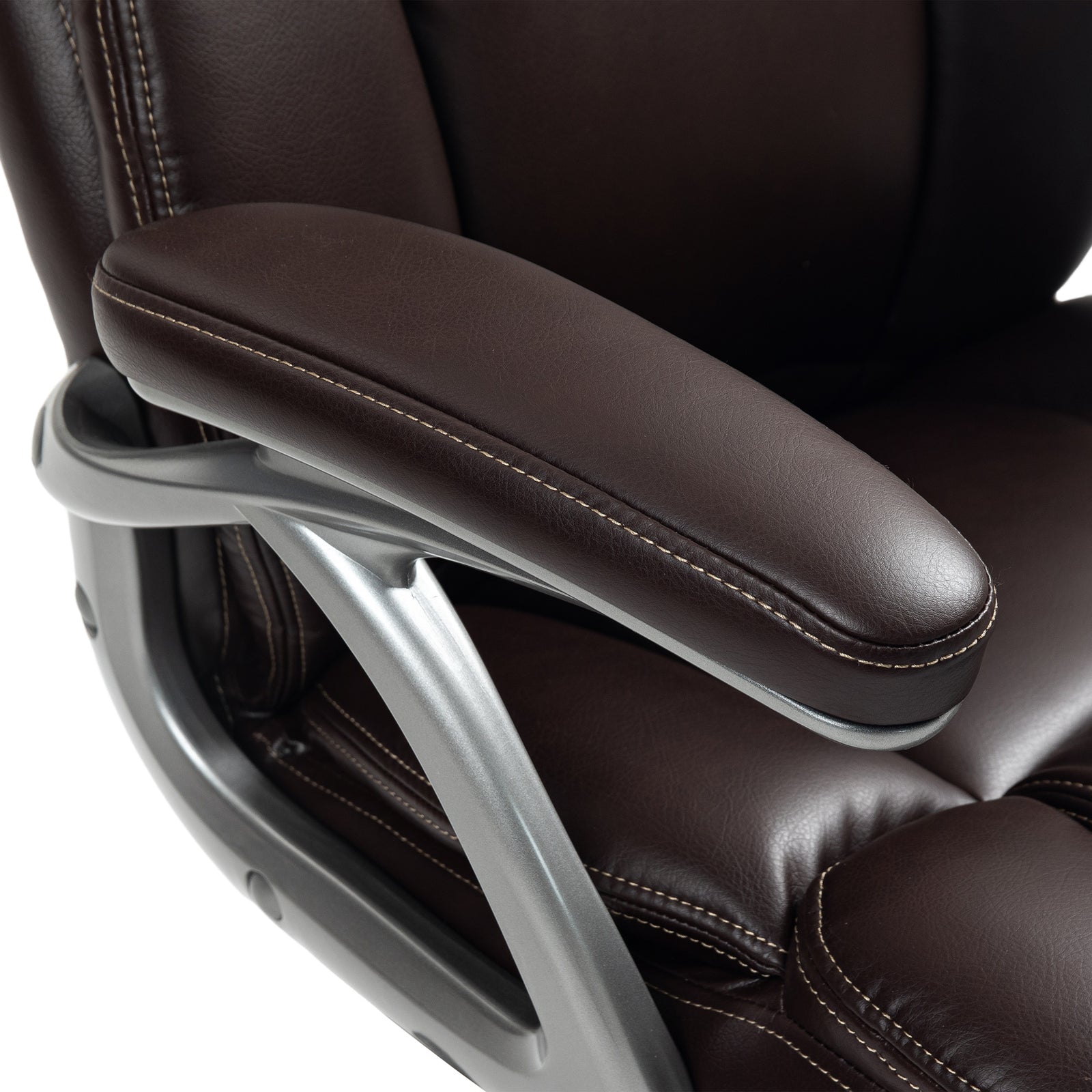 Tilting Executive Office Chair, Pu Leather Desk Chair | Brown