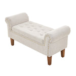 Linen Upholstered Storage Bench | Beige