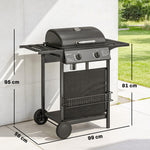 Outsunny Gas Burner Barbecue Grill, Garden Bbq Grill With Warming Rack