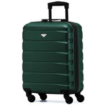 55x40x20cm Lightweight Luggage Hard Shell Cabin Suitcase 60+ Airlines Approved - Carry On Case - 4 Wheels | 55 x 40 x 20cm | Forest Green