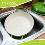 Shallow Cast Iron Casserole Pot With Lid, 5-quart, (32 Cm) | Green