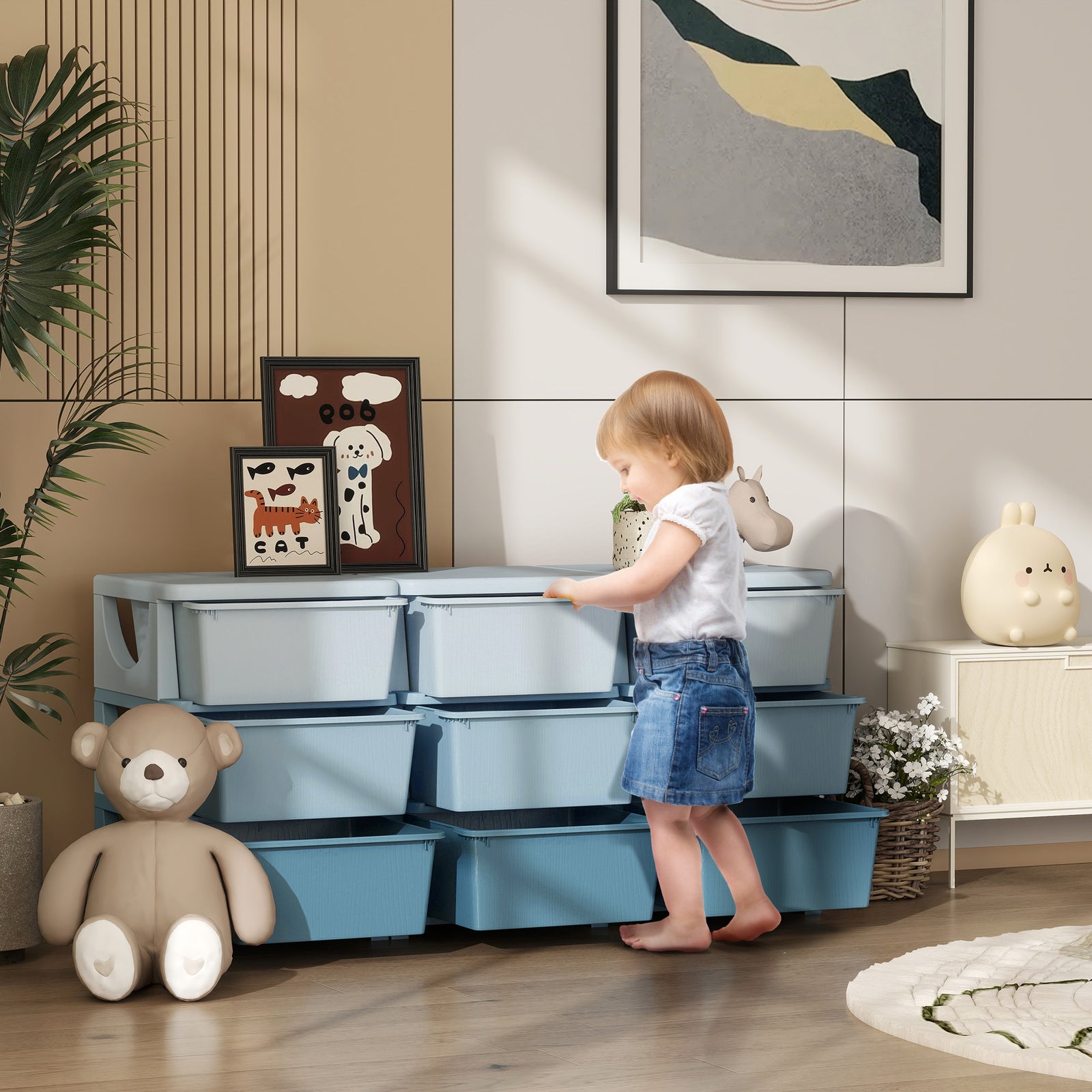 Kids Storage Units With Drawers 3 Tier Chest Dresser Tower | Blue