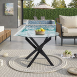 80cm/100cm Dia X 75cm H Round Dining Table With Metal Black Legs | 80cm