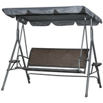 3 Seater Garden Swing Seat, Swing Chair W/ Adjustable Canopy