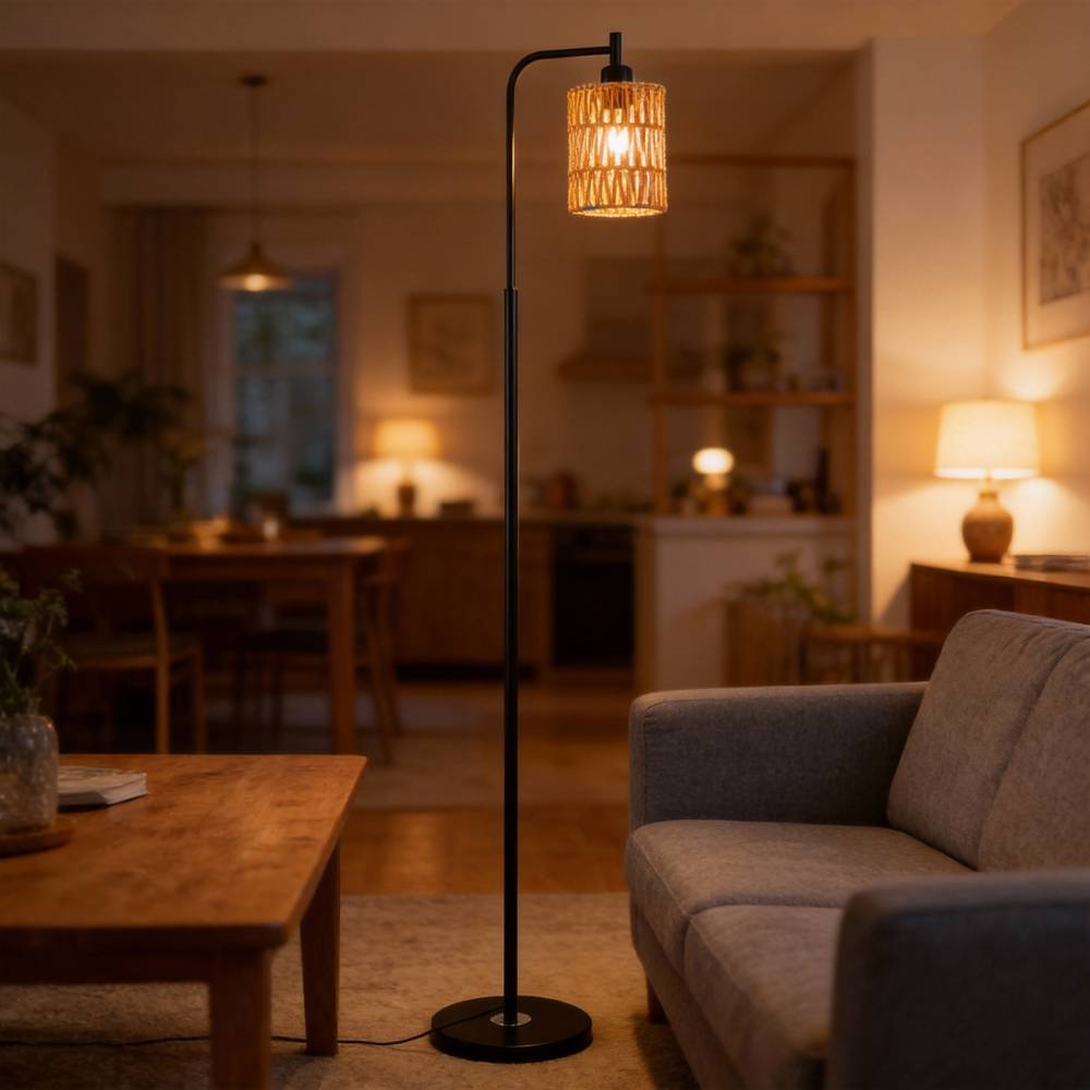Breeins Modern Floor Lamp With Cylindrical Shade