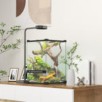 Glass Reptile Terrarium, Vivarium For Lizards, Frogs, Snakes, Turtles | Black