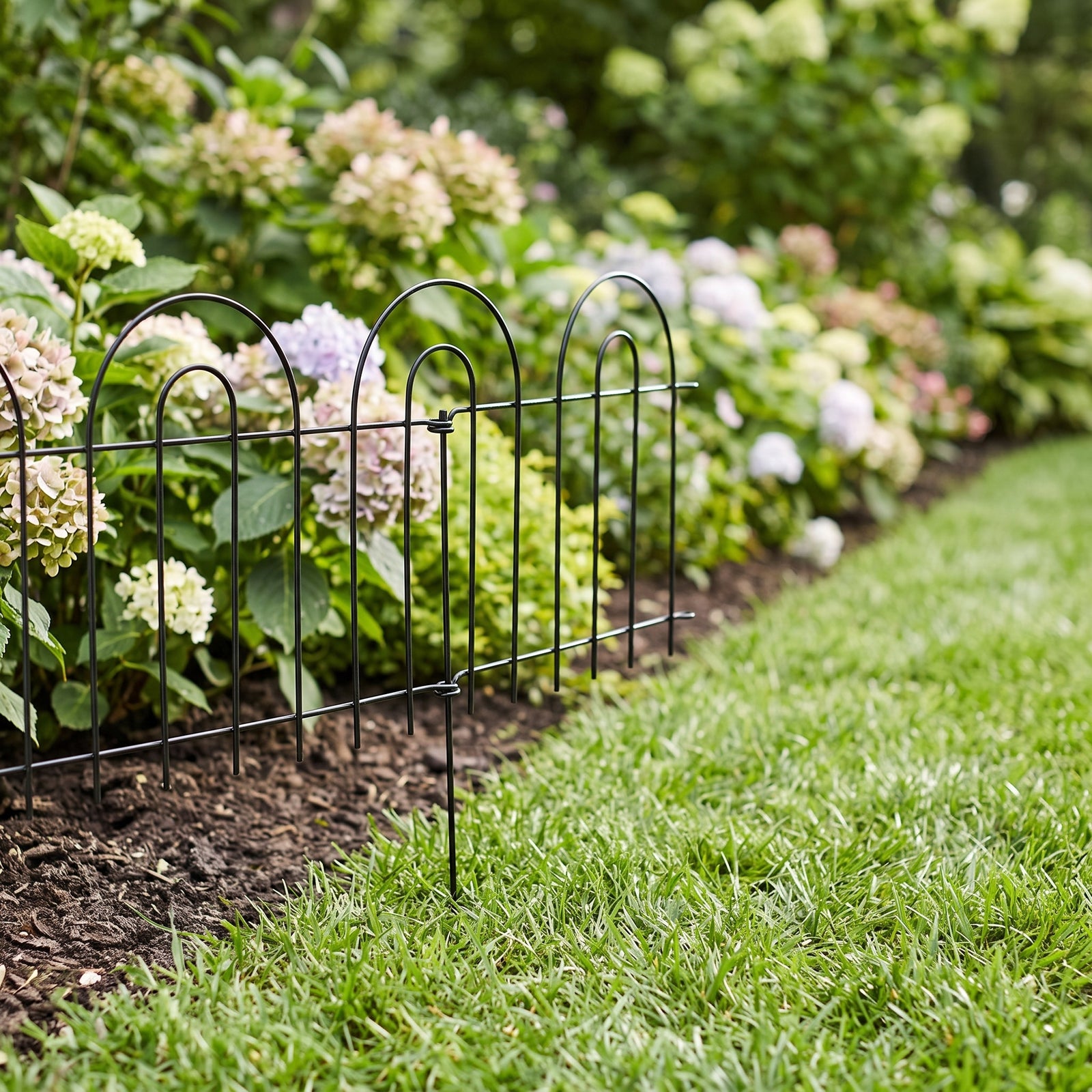 Breeins 10pcs Decorative Metal Garden Fence Panels With Double Arch Design