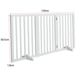 Foldable Freestanding 3/4-panel Pet Gate, Indoor Safety Barrier For Doorways, Halls & Staircases | Small | White