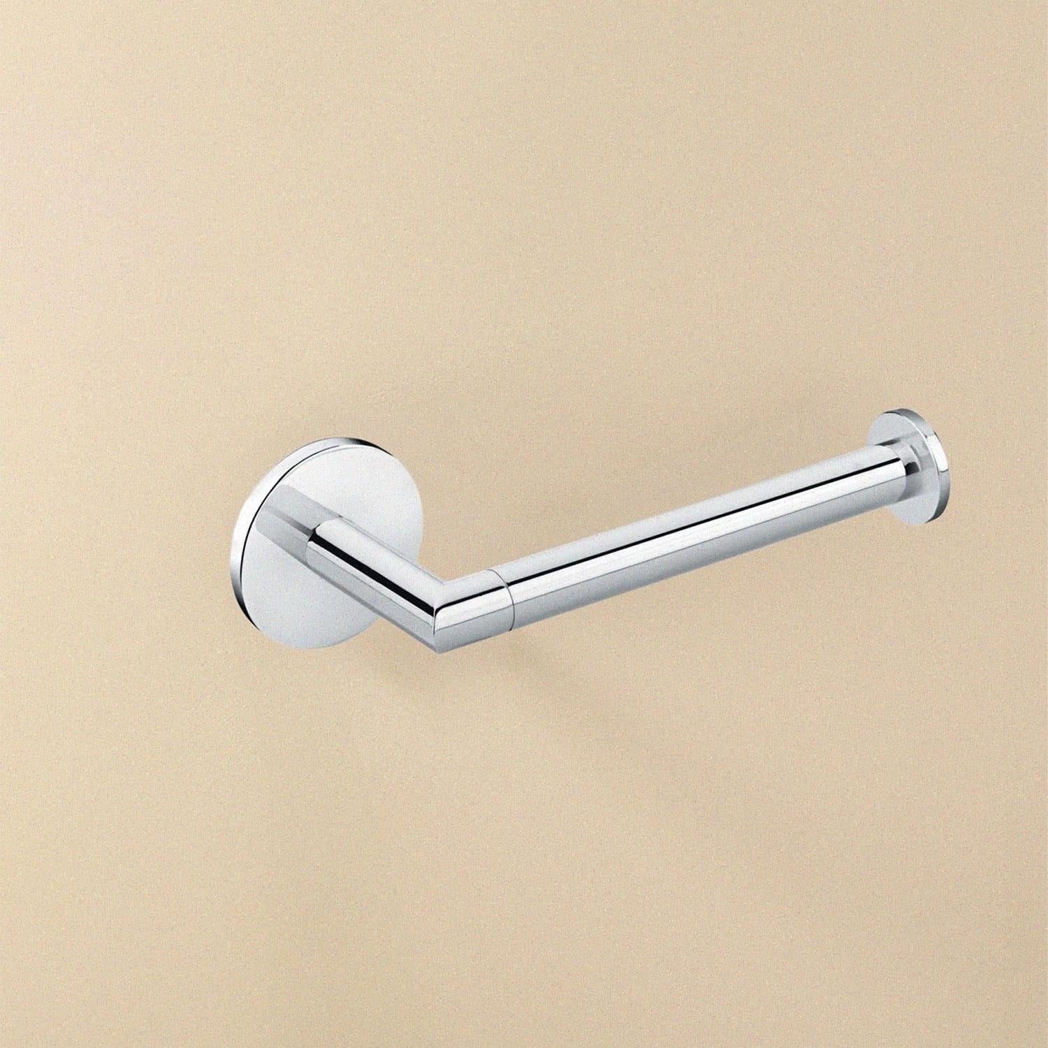 Toilet Roll Holder, Self-adhesive, Polished Chrome. Collection Duo Round