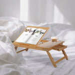 Portable Laptop Desk Notebook Tray Table Drawer Bamboo