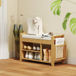 Shoe Bench Cushioned Seat 100 Cm | Natural