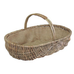 Wicker Shallow Antique Wash Lined Garden Trugs | Set of 3