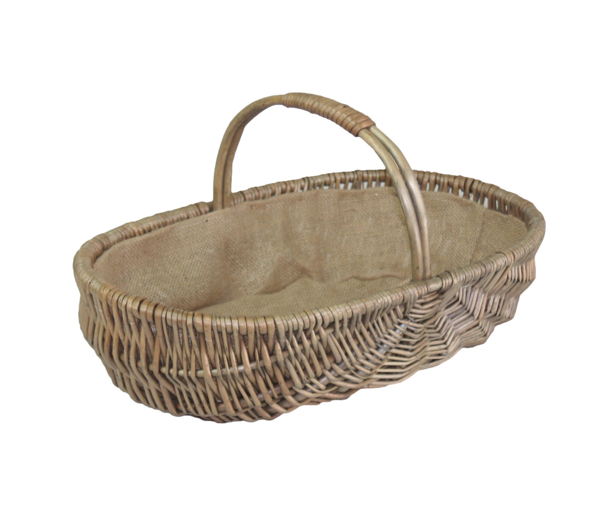 Wicker Shallow Antique Wash Lined Garden Trugs | Set of 3