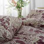 Hidden Forest Mulberry 100% Cotton Brushed Duvet Cover Set | Super King | Red