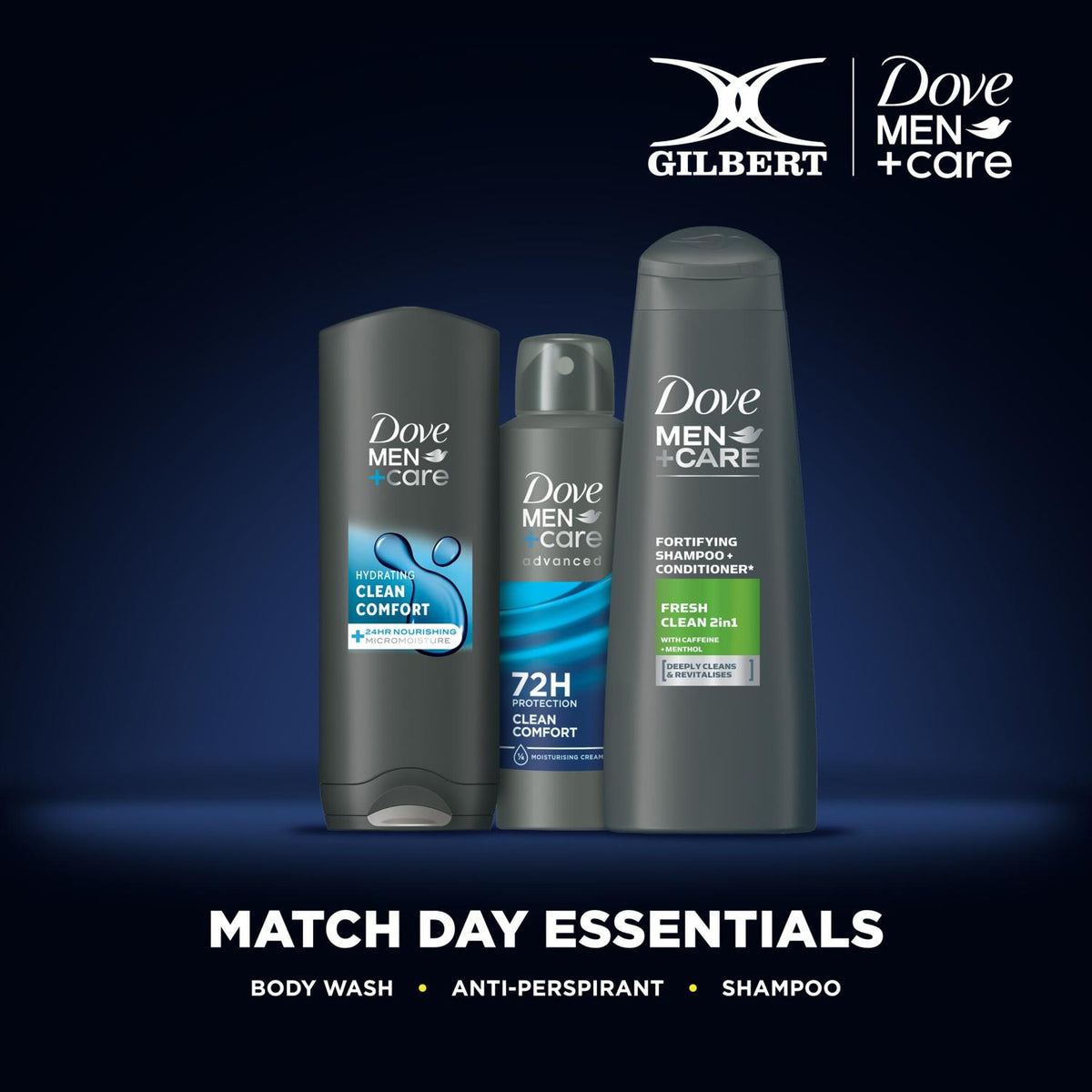 X Gilbert Rugby Ball Edition Washbag Gift Set For Him, 3 Piece | Set of 4