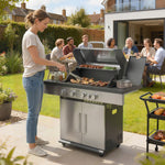 4+1 Burner Gas Bbq Grill, Portable Gas Barbecue Grill