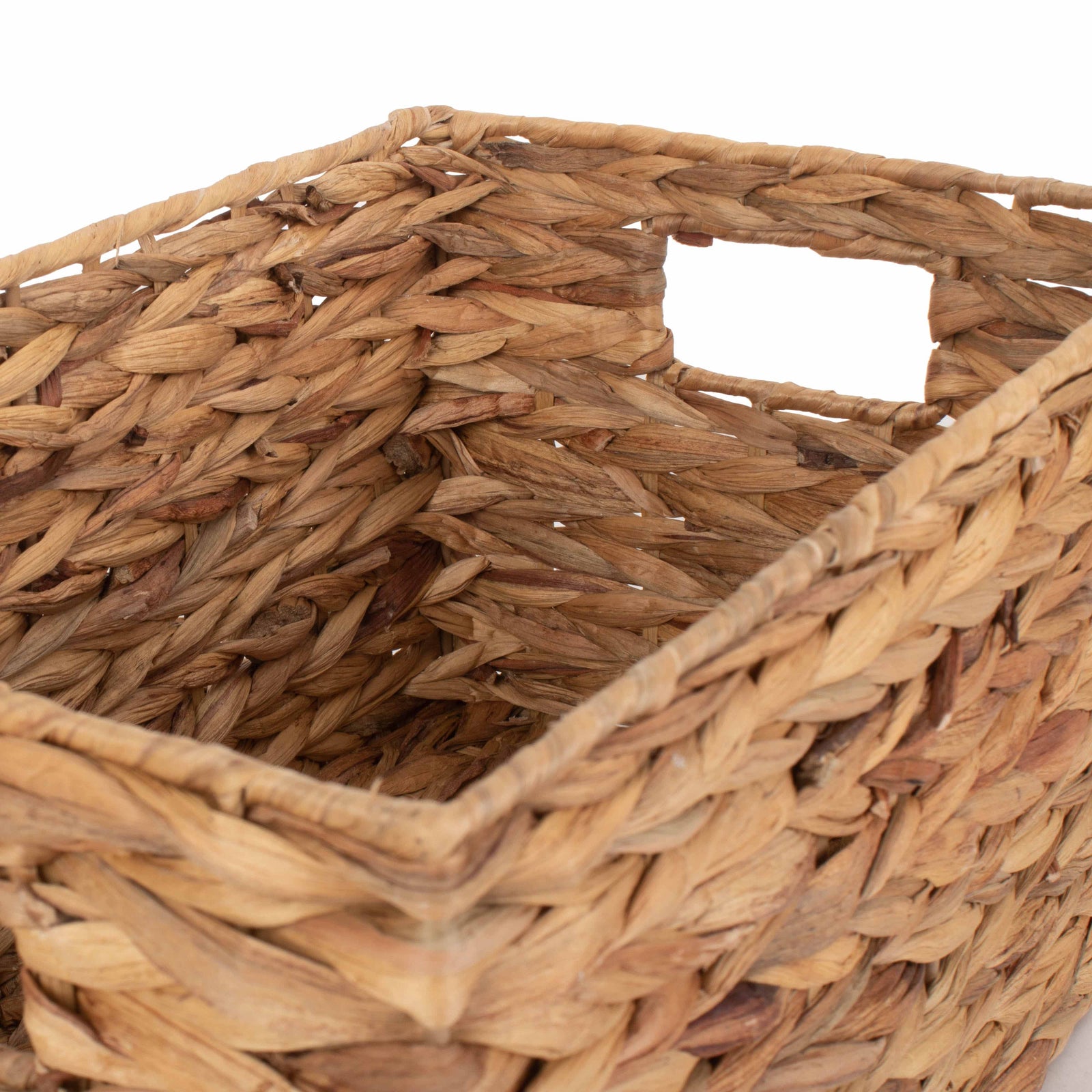 Water Hyacinth Rectangular Storage Basket | Small | Brown