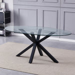 Orvino 180cm X 90cm Glass Oval Dining Table