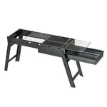 Compact Galvanised Tabletop Bbq, Black