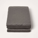 Diamond Quilted Velvet Bed Throw | 150cm x 200cm | Grey