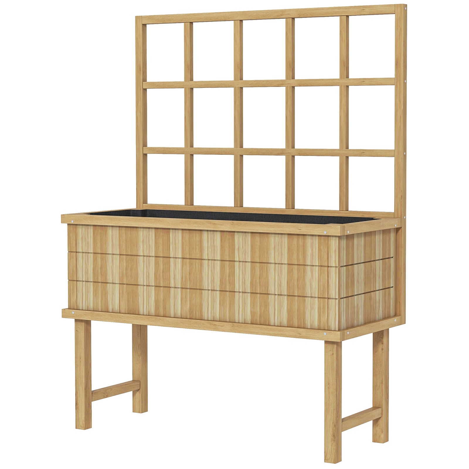 Raised Garden Bed With Trellis & Drain Holes | Yellow