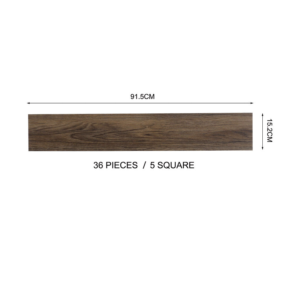 Pvc Wooden Self-adhesive Laminate Flooring Planks For Home Decor | Dark Brown