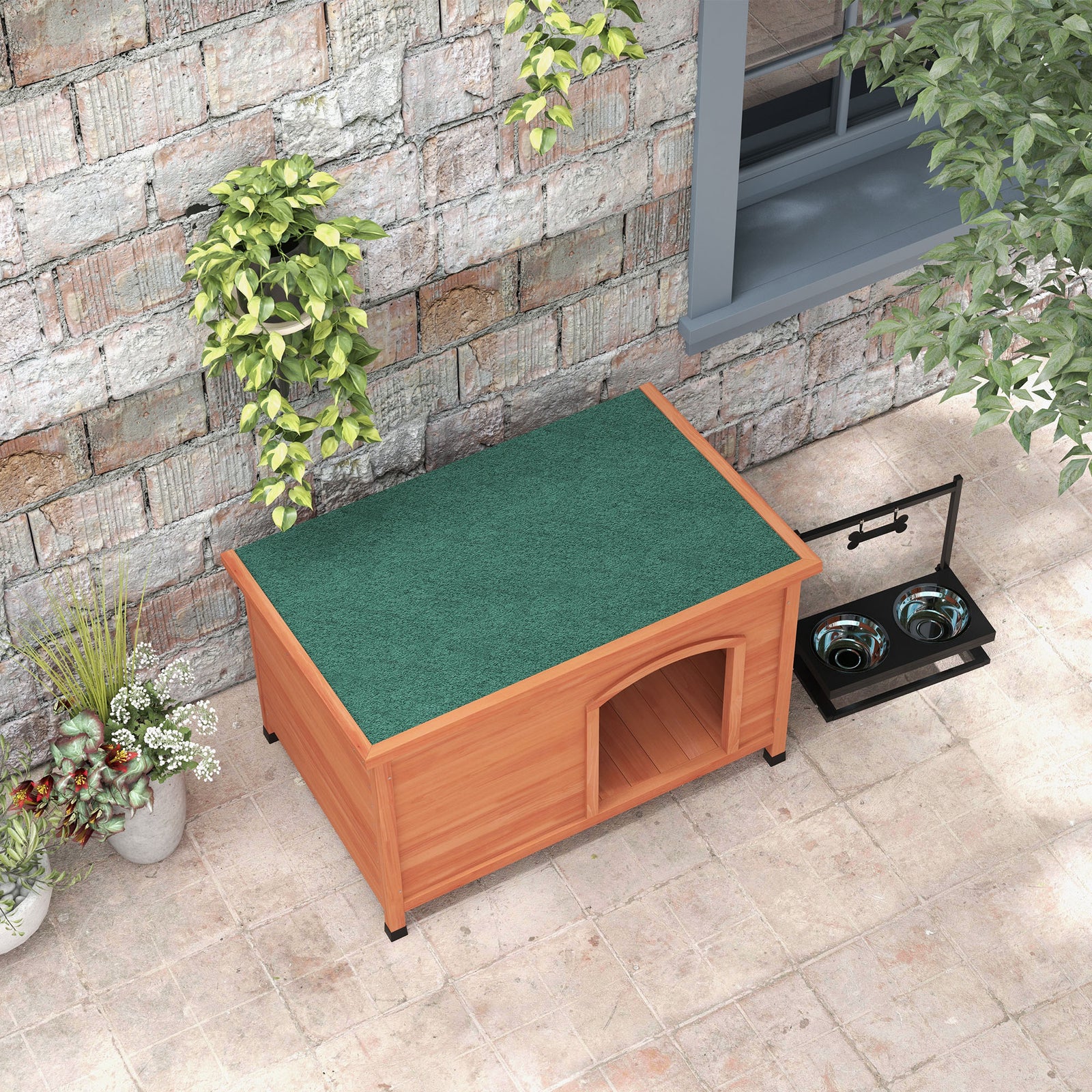 Wooden Dog Kennel With Removable Floor, Openable Roof