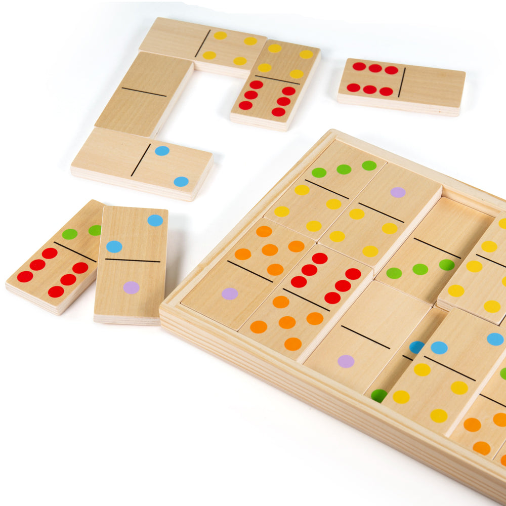 Wooden Jumbo Dominoes Set, Includes 28 Pieces