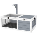 Pawhut Tortoise Enclosure W/ Run, Lamp Holder, Pull Out Trays, Hideaway