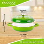 Shallow Cast Iron Casserole With Lid - 2.3-quart (26 Cm) | Green
