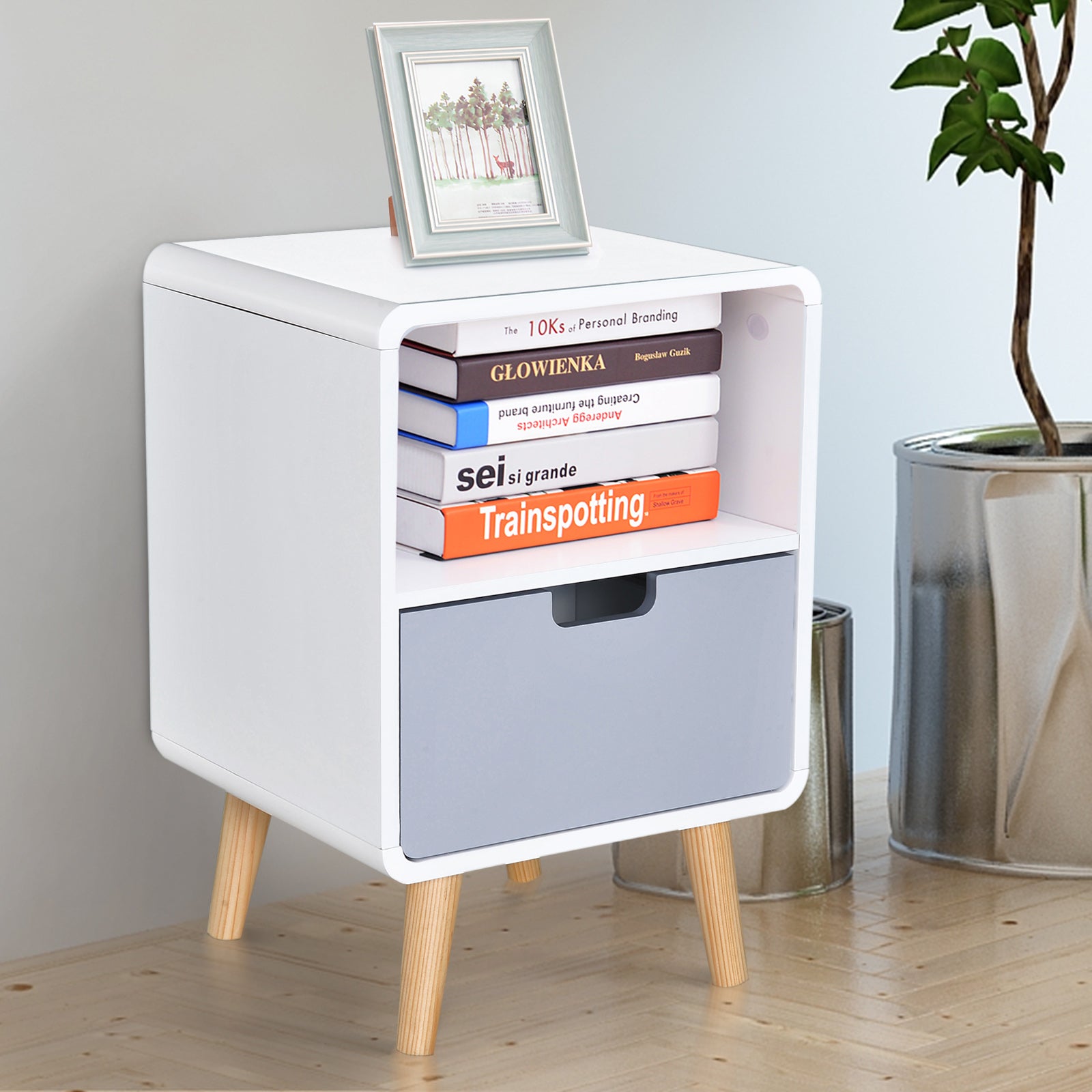 Nordic Style Bedside Table End Table Nightstand With Drawer