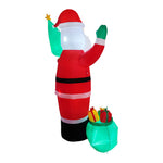 2.4m H Led Lighted Inflatable Santa Claus – Outdoor Christmas Decoration With Air Blower, Stakes & Water Bags