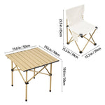 Set Of 3 Portable Folding Camping Table And Chair Set – Lightweight And Compact Outdoor Furniture | Set-of-3 | Beige