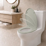 Toilet Seat Soft Close Oval Shape, Premium Thermoplastic, Quick Release, Top & Bottom Fixings | Sage Green