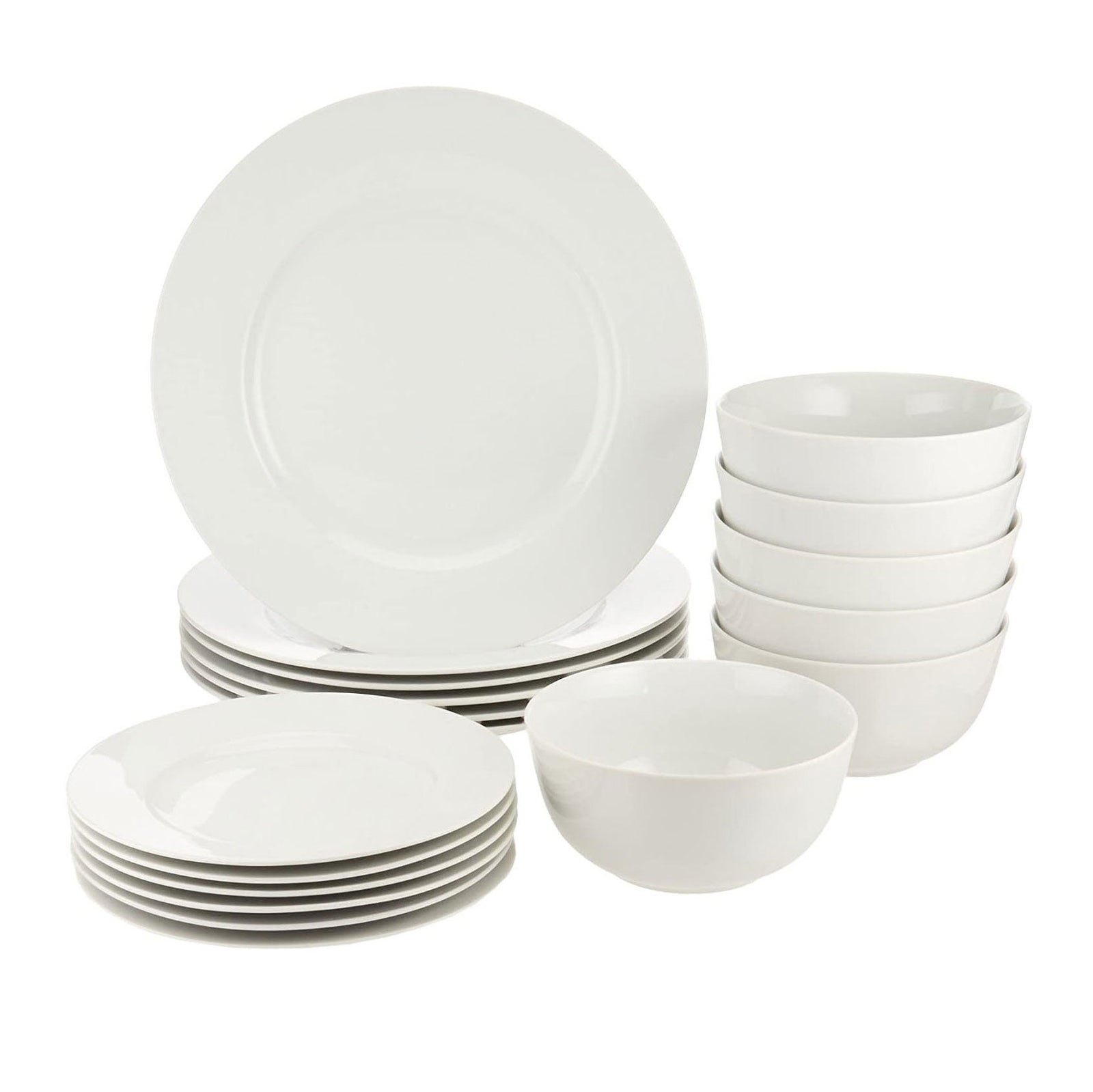 Dinner Set 12 Piece Rim Crockery Plates Bowls Set Porcelain