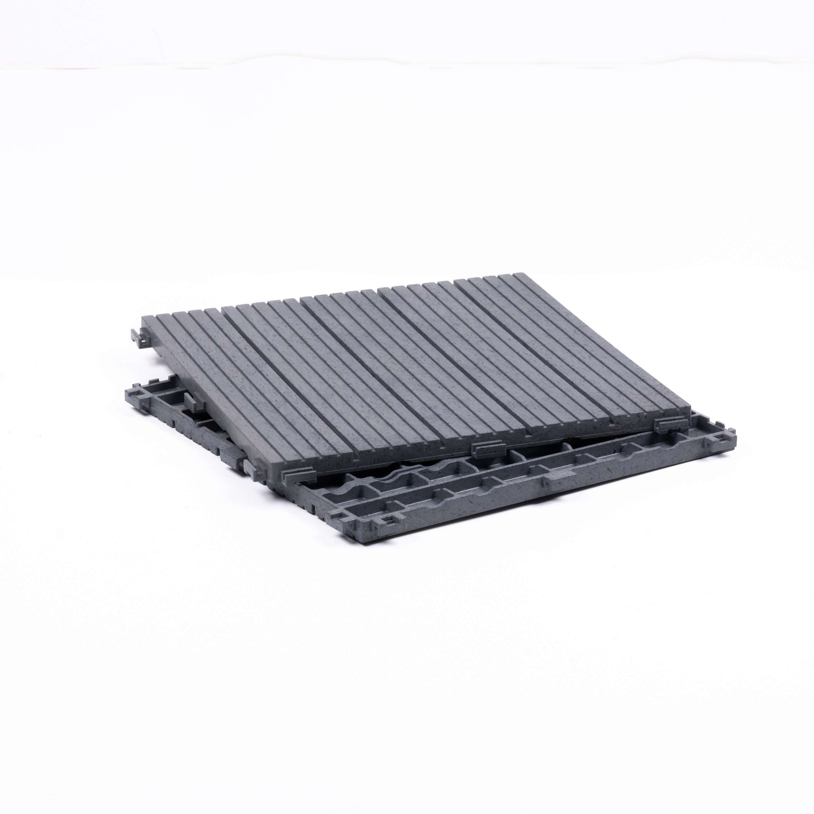 Pack Of 10 Cosmo Garden Patio Cosmopolitan Interlocking Decking Tiles | Light Grey