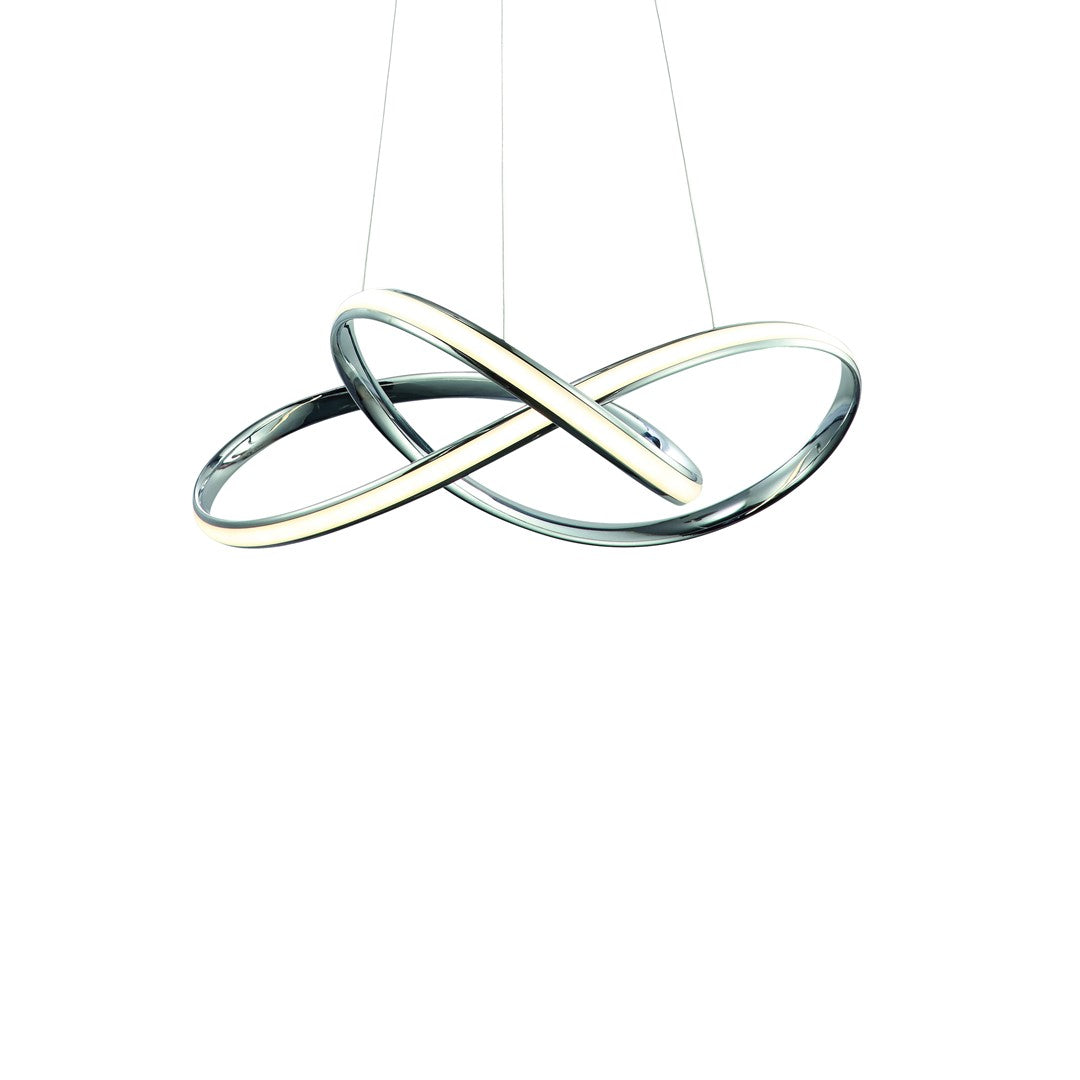 Cappio Chrome Led Pendant Lamp 36w(130w) Stunning Designer Hanging Ceiling Light With Elegant Chrome Curves