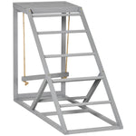 Pawhut Chicken Coop Toy With Swing, Ladder, Platform For 2 Chickens, Hens, Grey