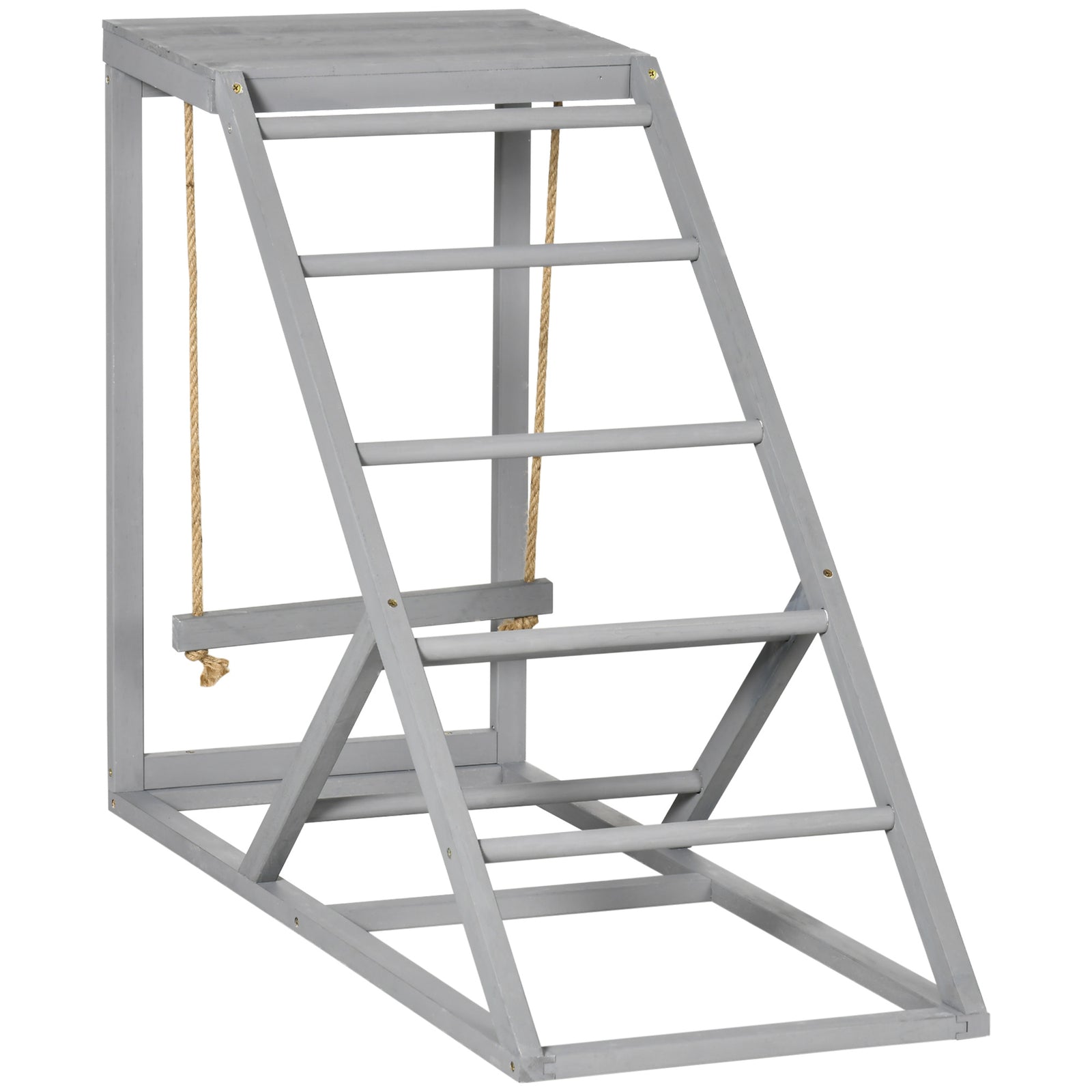 Pawhut Chicken Coop Toy With Swing, Ladder, Platform For 2 Chickens, Hens, Grey