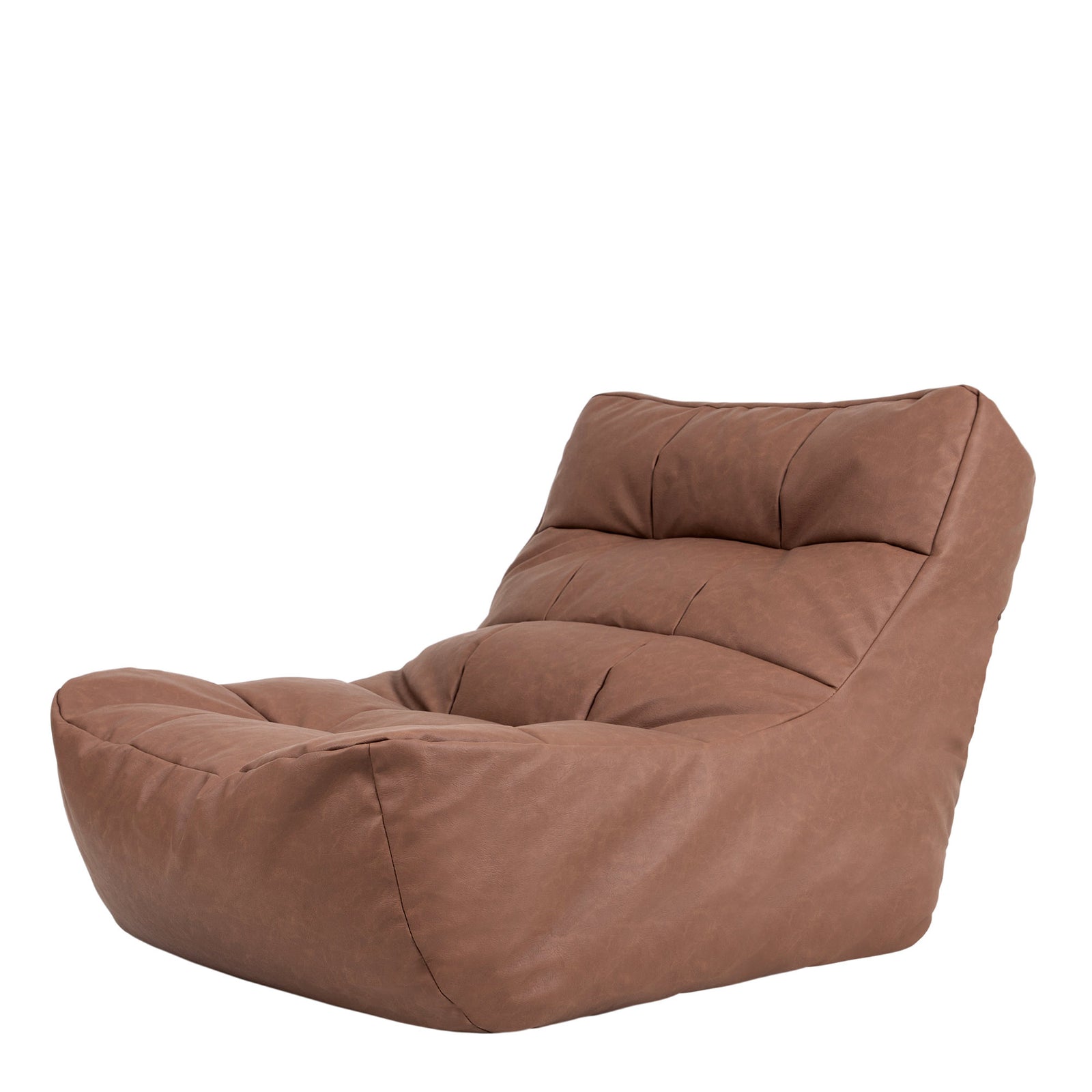 Lorenzo Faux Leather Bean Bag Lounger Brown Giant Bean Bags, Brown