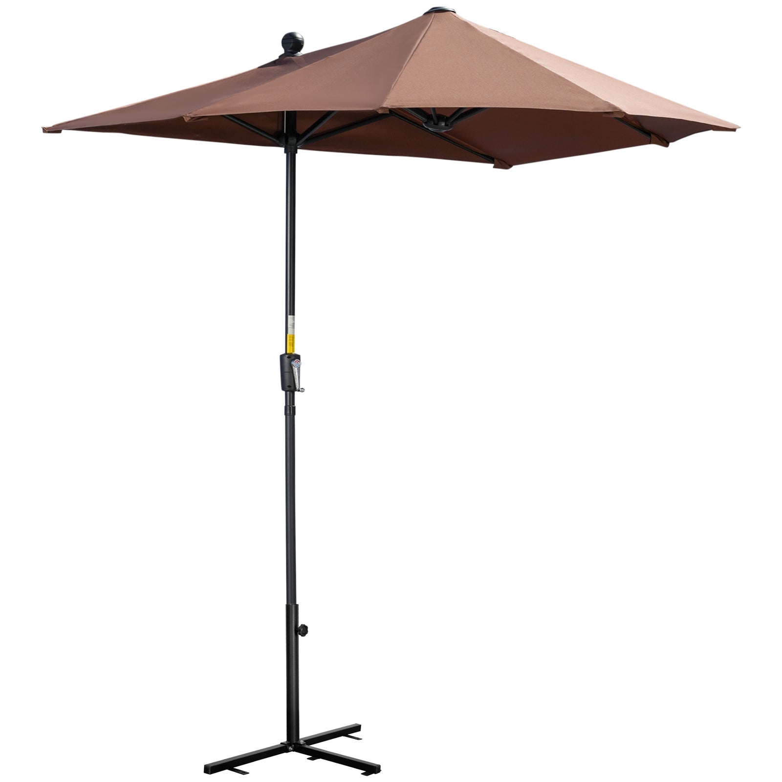 2m Half Balcony Parasol W/ Double Canopy & Base
