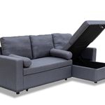 Manhattan 3 Seat Corner Sofa Bed Set - Left Or Right | Grey