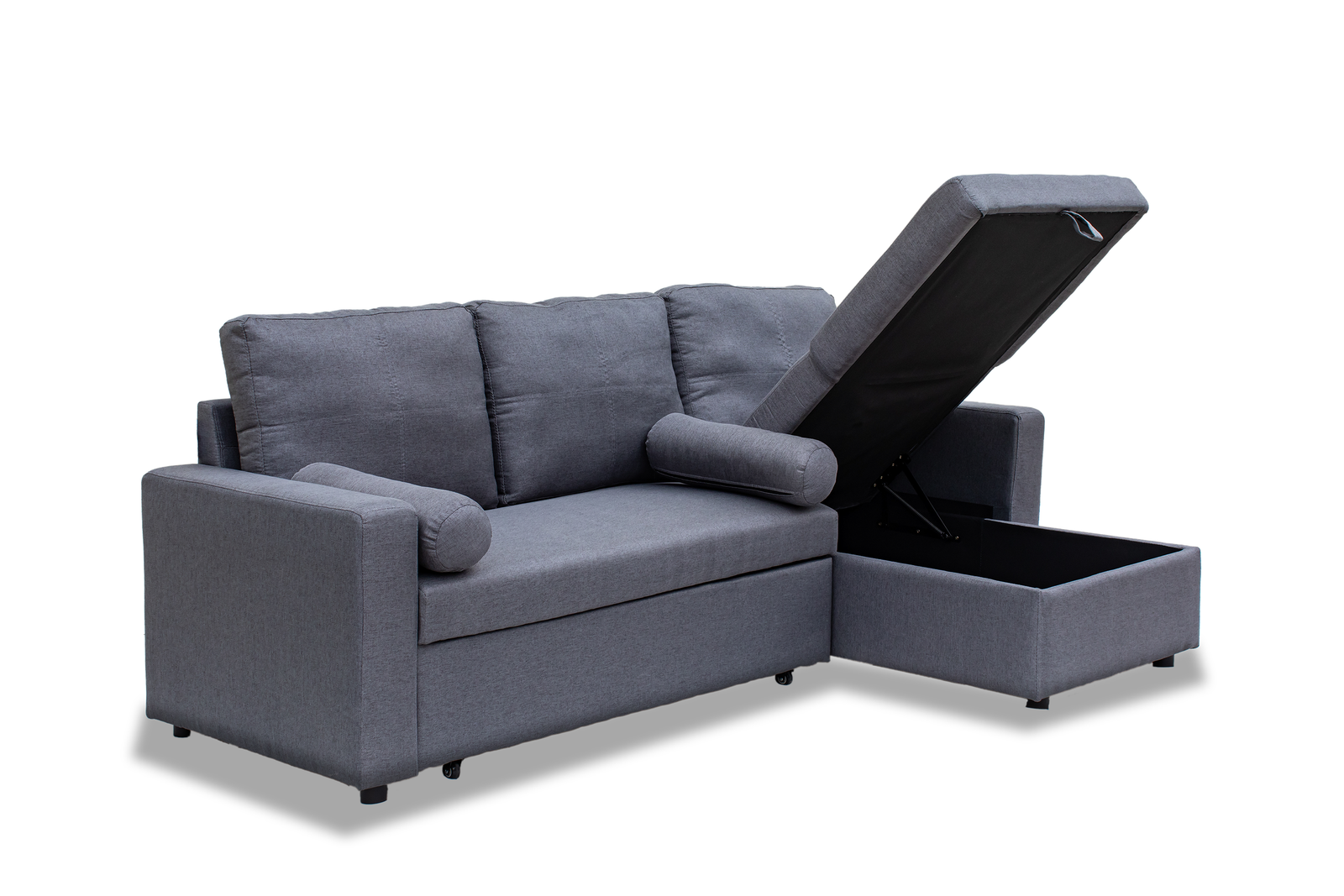 Manhattan 3 Seat Corner Sofa Bed Set - Left Or Right | Grey