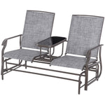 2 Seater Rocker Double Rocking Chair Lounger Outdoor Garden | Grey