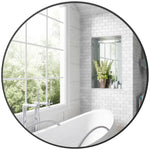 Round Bathroom Mirror, Modern Wall Mirror With Steel Frame