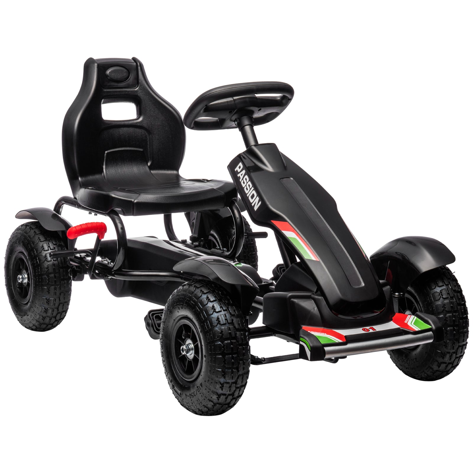 Pedal Go Kart W/inflatable Tyres, Handbrake | Black