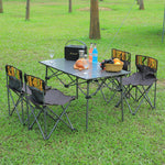 7 Pieces Folding Camping Table And Chairs Set Portable With Carrying Bag