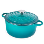 Cast Iron Dutch Oven With Lid Casserole - 24cm (4.7l) | Teal