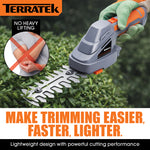 Hand Held Cordless Hedge Trimmer 2 In 1 Topiary Shears Li Ion Battery 7.2v